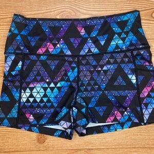 CVG Constantly Varied Gear Women’s Medium Bike Shorts Galaxy Hipster Triangles